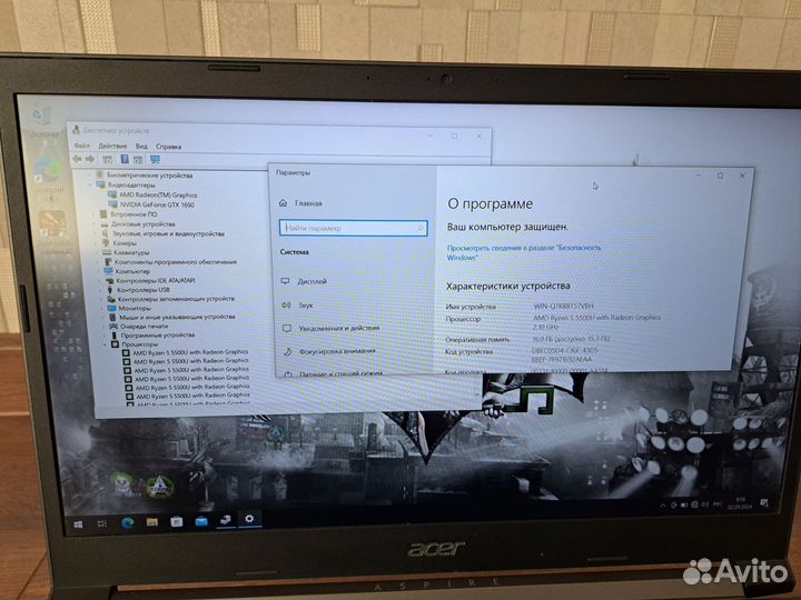Игровой acer ryzen 5 5500u + 1650 + 16gb