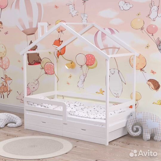 Кроватка из натурального дереваТеремок высокий бор