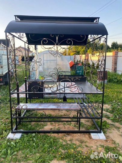 Беседка мангал с печкой