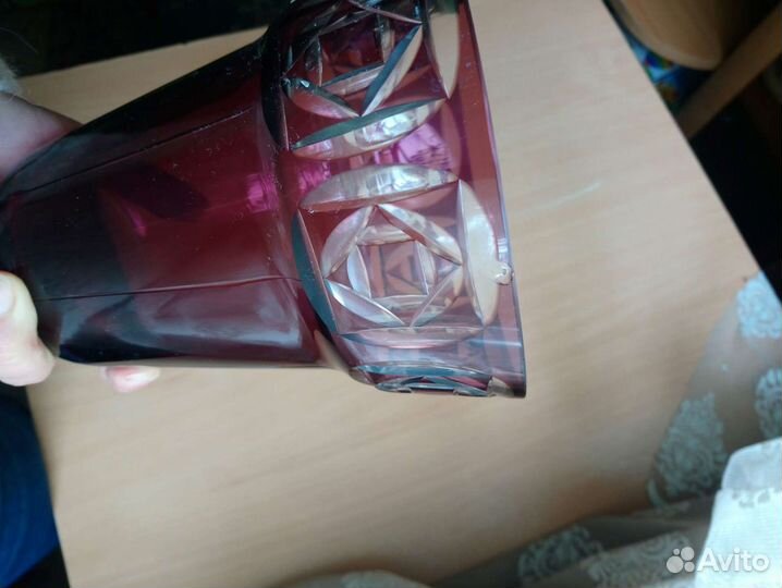 Ваза цветной хрусталь СССР