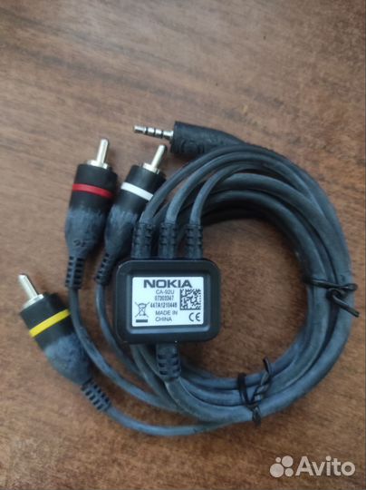 Фирменный кабель jack 2.5 на 3 rca nokia