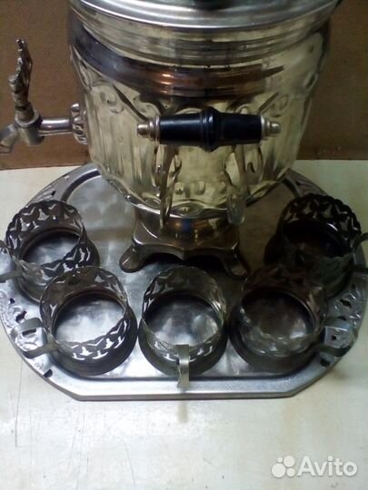 Поднос с подстаканниками. СССР