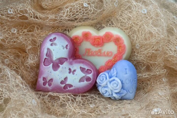 Мыло ручной работы сердечки