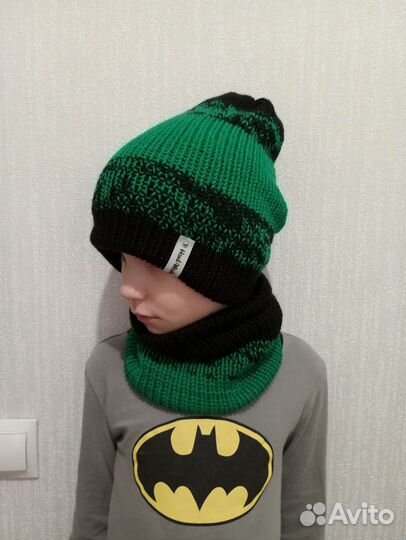 Комплект шапка и снуд для мальчика