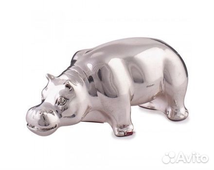 Бегемот 5х10 см посеребрение
