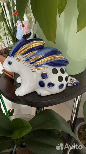 Фарфоровая статуэтка Дикобраз - карандашница лфз