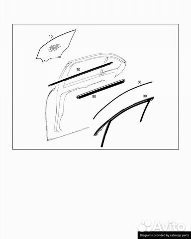 Mercedes GLE стекло двери заднее П/Л