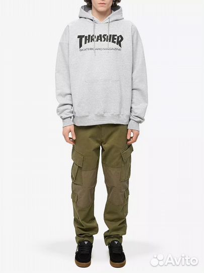 Худи thrasher серое