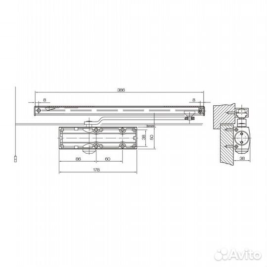 Доводчик дверной doorlock DL100S