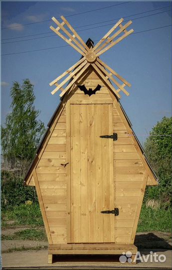 Дачный туалет деревянный прямоугольник якв 577