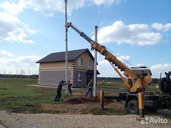 Установка столбов, монтаж счетчиков