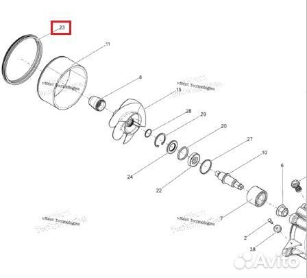 003-552 WSM Кольцо Уплотнительное Водомёта Для BRP Sea Doo 293200087