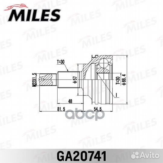 ШРУС lexus IS250/350 AWD 05-13 нар. комп GA2074