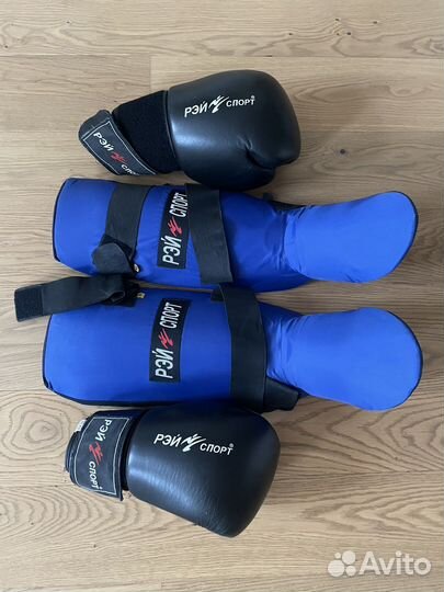 Боксерские перчатки и Защита голени Рей спорт