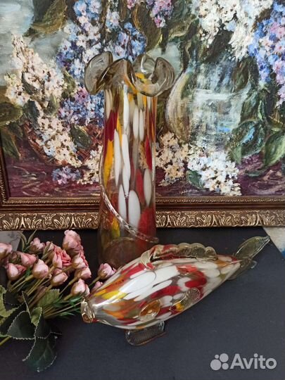 Ваза стекло цветное СССР