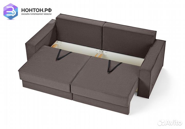 Диван еврокнижка двухместный Тревис коричневый