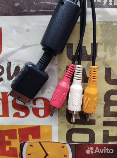Sony PlayStation кабель, cable 3 AV, тюльпан