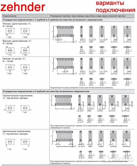 Стальной трубчатый радиатор отопления Zehnder 5026