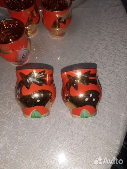 Ликерный набор,Дулево,золотой олень