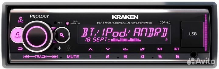 Автомагнитола Prology CDP-8.0 kraken 1DIN 8x65Вт v