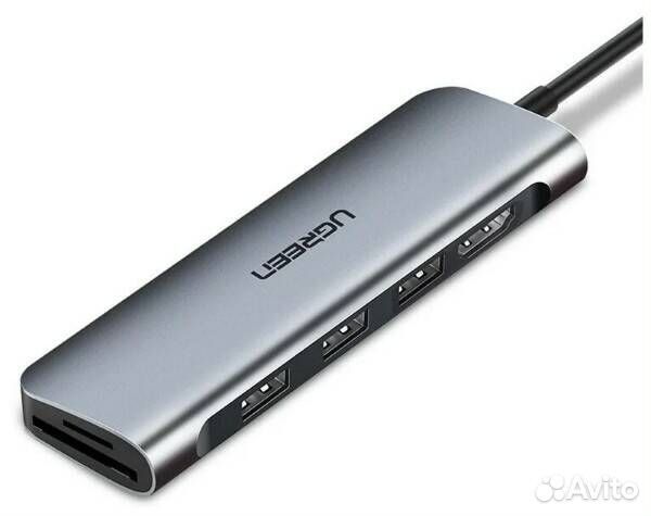 Адаптер Ugreen USB-C HUB 6 в 1 (модель 70410)