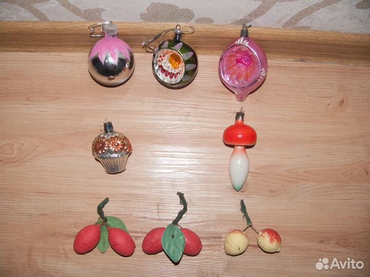 Ёлочные игрушки стекло СССР ретро винтаж