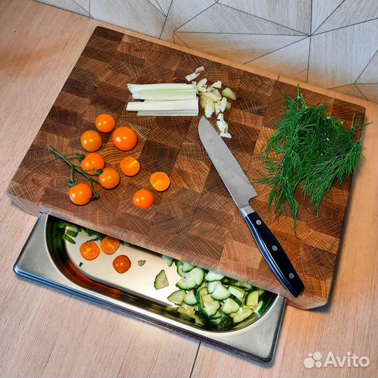 Торцевая разделочная доска из дуба