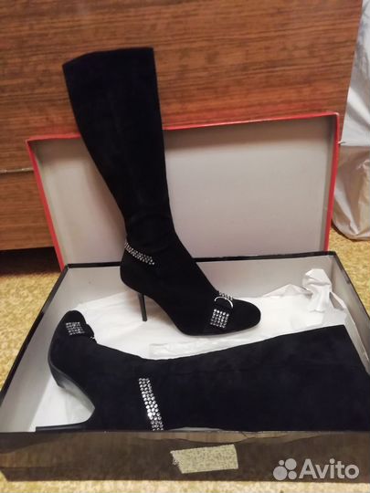 Сапоги из натуральной замши, р. 40