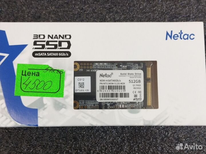 Ssd mSata Новые 128,512 Gb