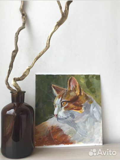 Рыжий кот Картина с котами акрилом