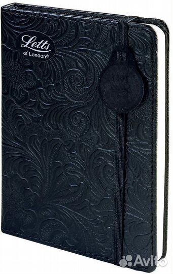 Еженедельник Baroque, черная кожа