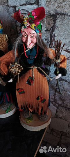 Сувенир, интерьерная кукла, бабка ежка