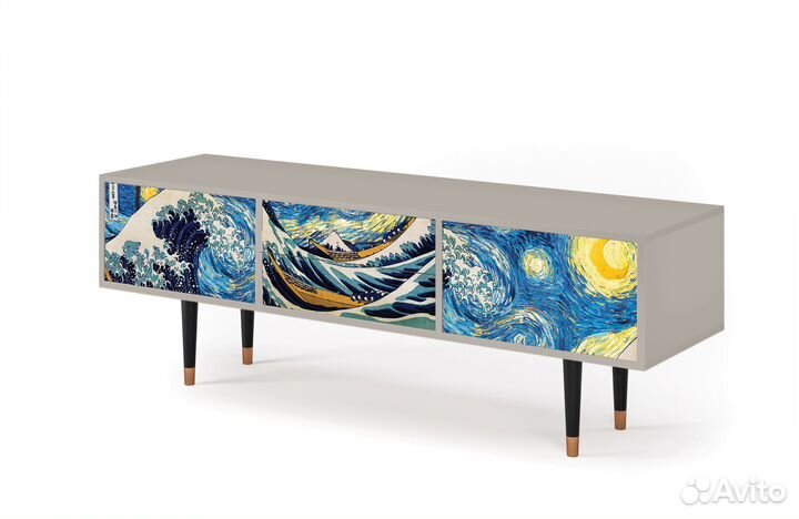 Тв-тумба T4 - Сатин - The Great Wave off Kanagawa