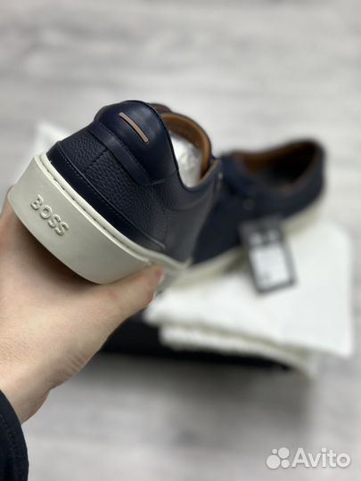 Кеды Hugo Boss мужские синие кожаные