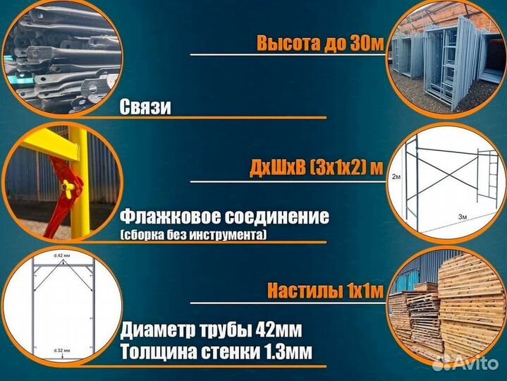 Леса стрoительные 3 секции бу