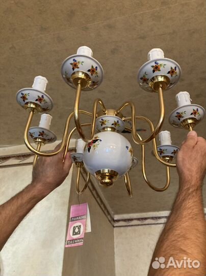 Антикварная люстра производства Польша