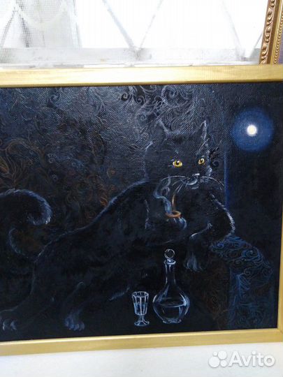 Картина *кот бегемот * 52,5 см /43,5 см