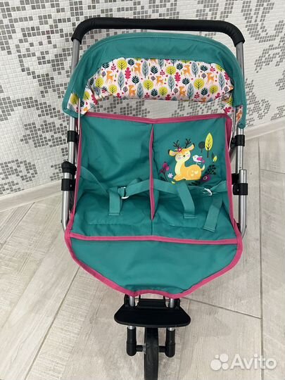 Коляска Demi Star для близнецов Олень и два пупса