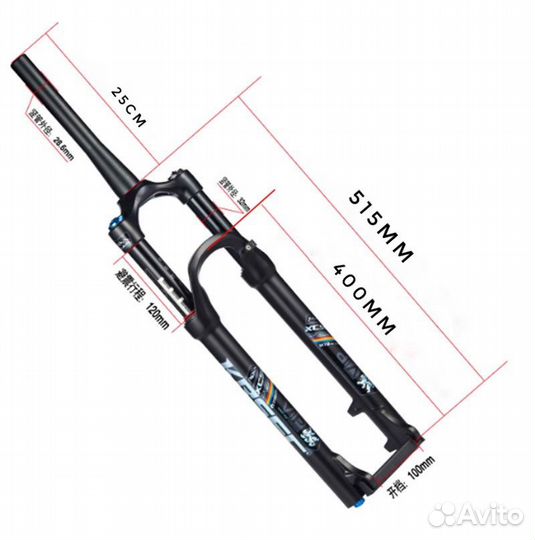 Вилка для велосипеда krsec xc50 29