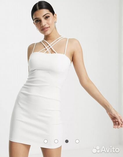 Платье белое мини Miss Selfridge ASOS