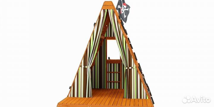 Детский уличный комплекс домик с горкой доставка