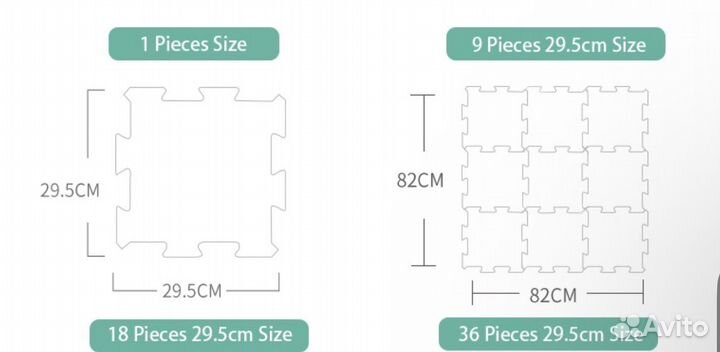 Детский коврик пазл для малышей