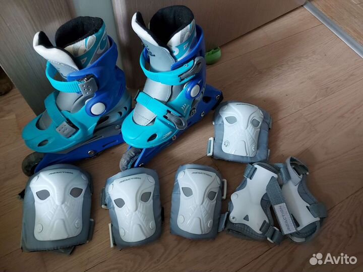 Роликовые коньки детские с защитой