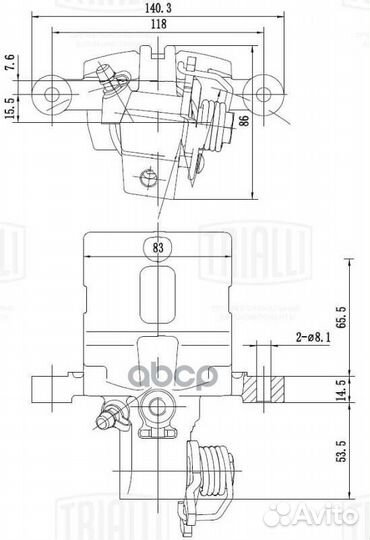 Тормозной суппорт зад. прав. KIA picanto 04- CF