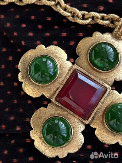 Винтажное колье(массивная цепь и крест)