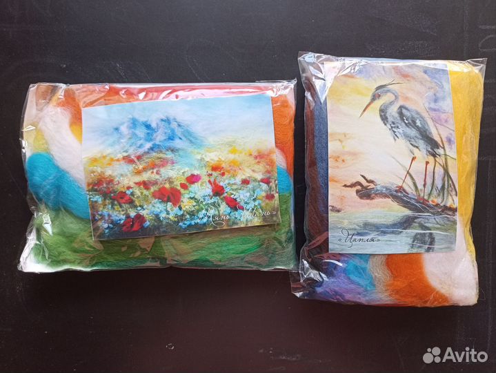 Шерсть для валяния, набор картина шерстью