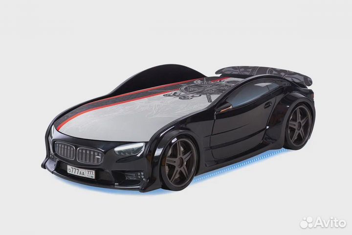 Детская кровать-машина Neo чёрная