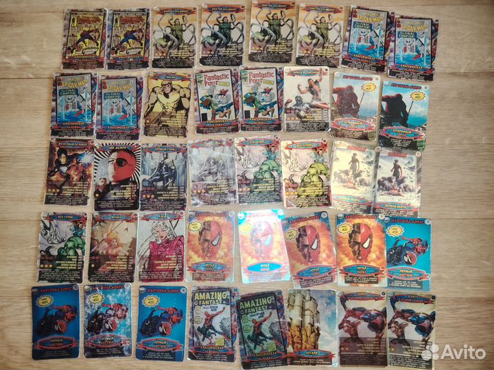 Человек паук герои и злодеи редкие карточки