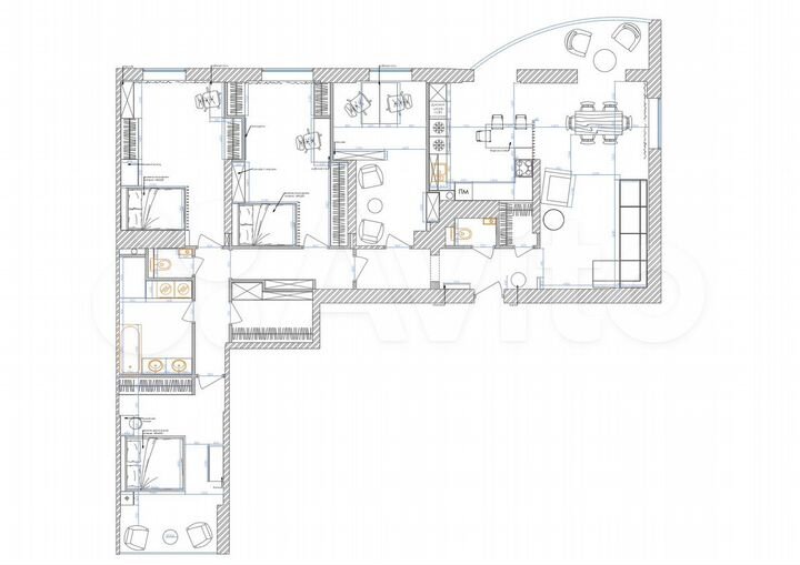 4-к. квартира, 151 м², 12/23 эт.