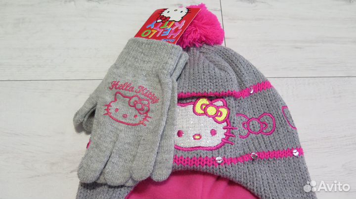 Шапка с перчатками Hello Kitty Размер 52